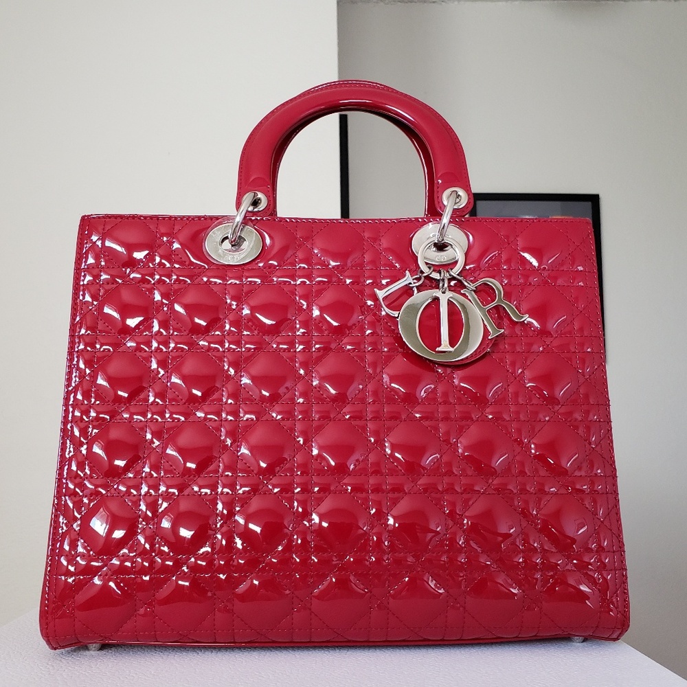 Lady Dior Red Patent Leather large Bag. No offer. - Picture 2 of 11